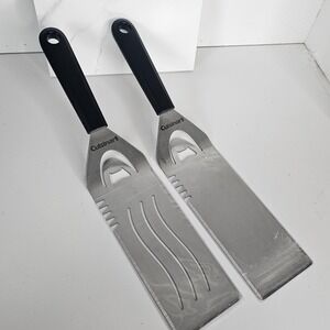 Cuisinart BBQ Grill Spatula Set 2 Stainless Steel Turner Serrated Slotted Large